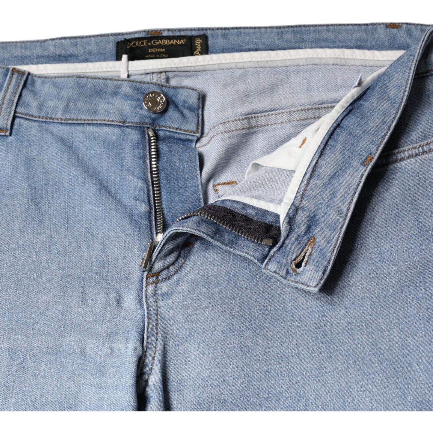 Dolce & Gabbana Blue Pretty Slim Fit Cotton Denim Jeans Dolce & Gabbana Light Slate Gray