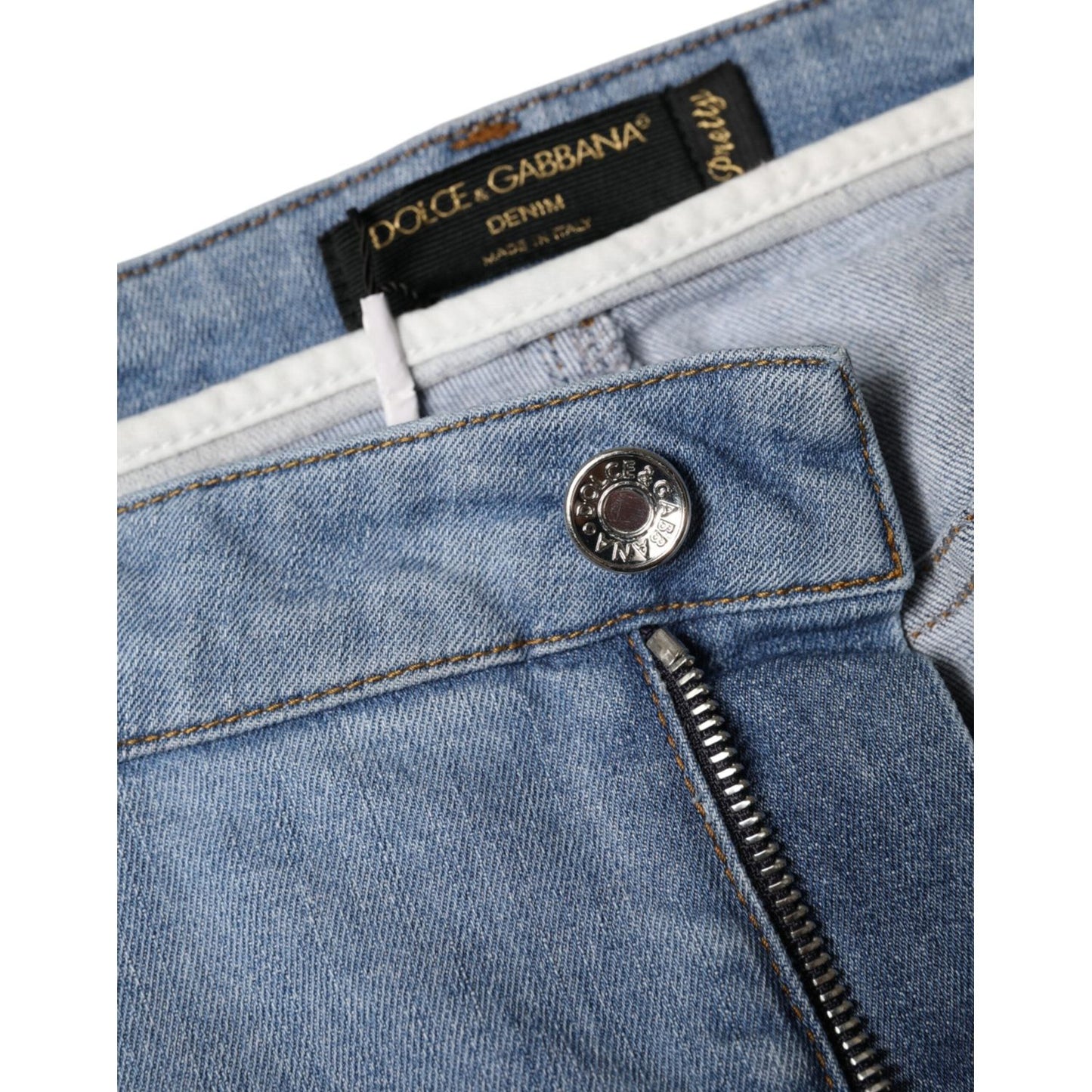 Dolce & Gabbana Blue Pretty Slim Fit Cotton Denim Jeans Dolce & Gabbana Slate Gray