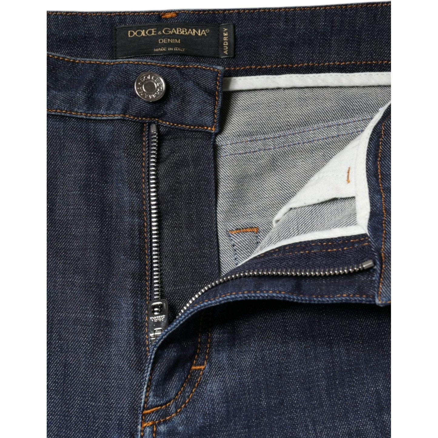 Dolce & Gabbana Dark Blue QUEEN Cotton Skinny Denim Jeans Dolce & Gabbana Dark Slate Gray