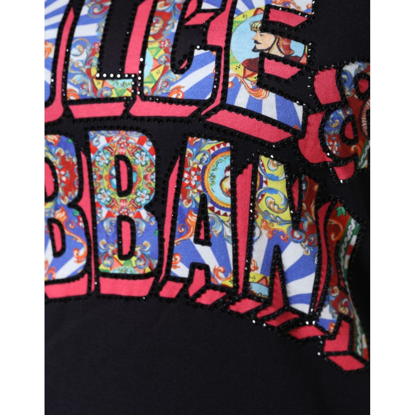 Dolce & Gabbana Black Cotton Logo Print Round Neck T-shirt Dolce & Gabbana Black