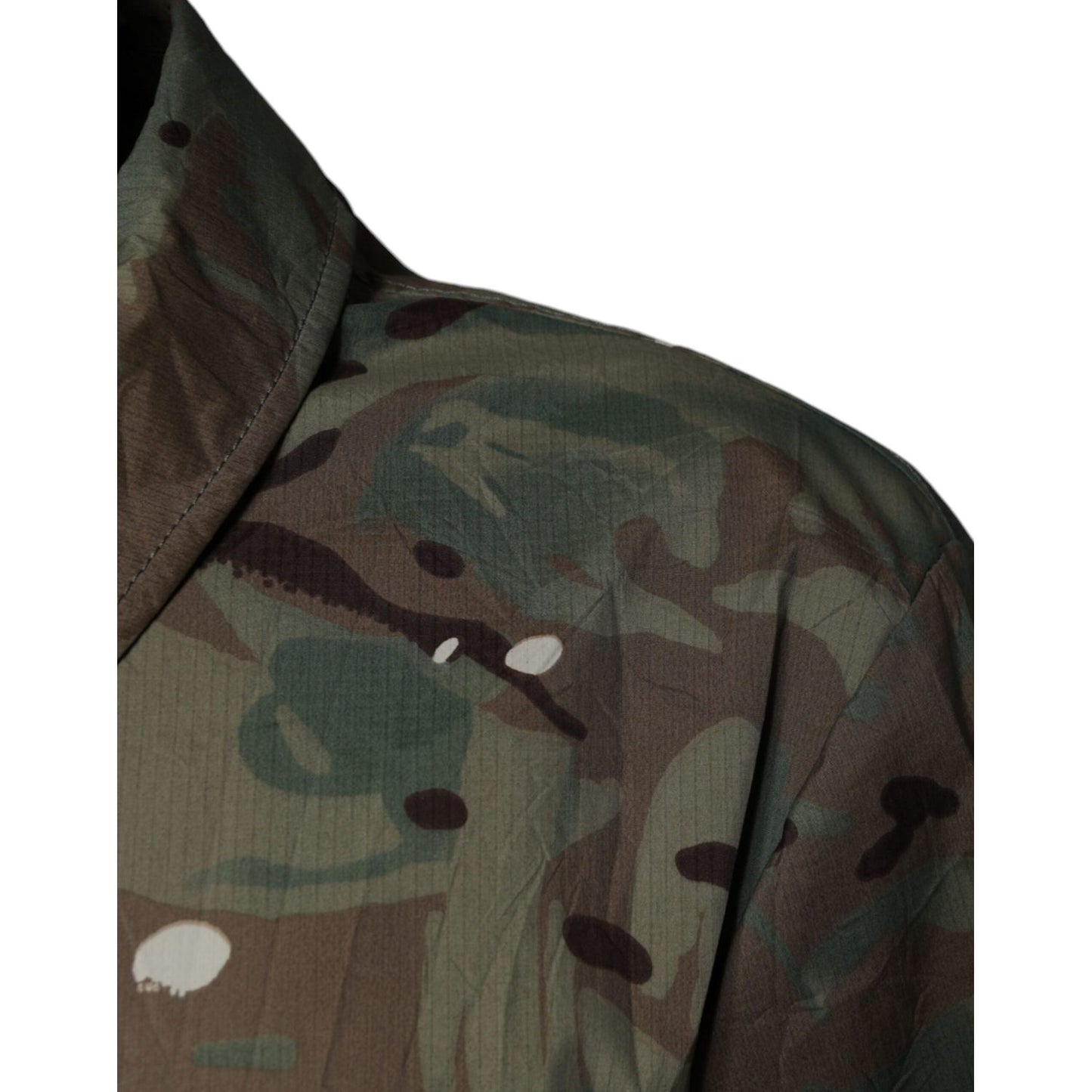 Dolce & Gabbana Multicolor Camouflage Collared Coat Jacket Dolce & Gabbana Dark Slate Gray