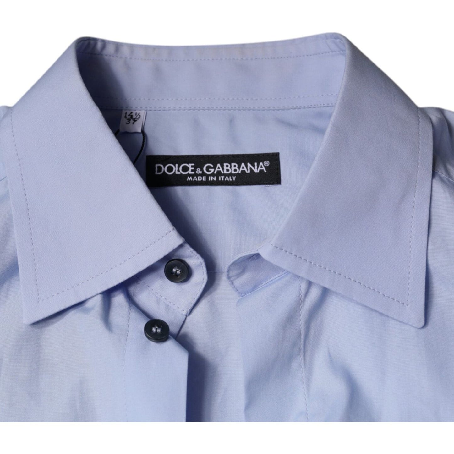Dolce & Gabbana Light Blue Cotton Men Dress Formal Shirt Dolce & Gabbana Dark Gray