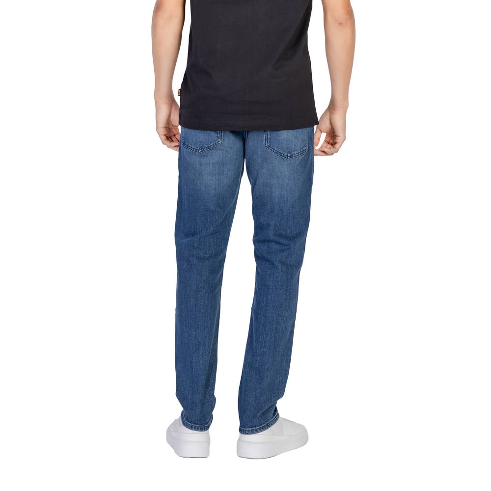 Hugo Boss Blue Cotton Relaxed Fit Jeans