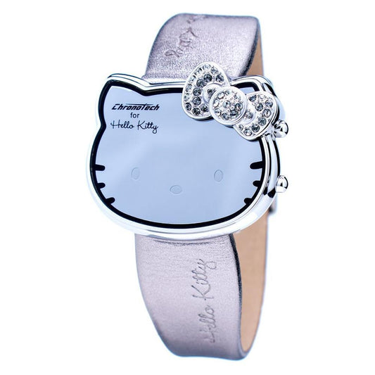 Chronotech Silver Leather Watch