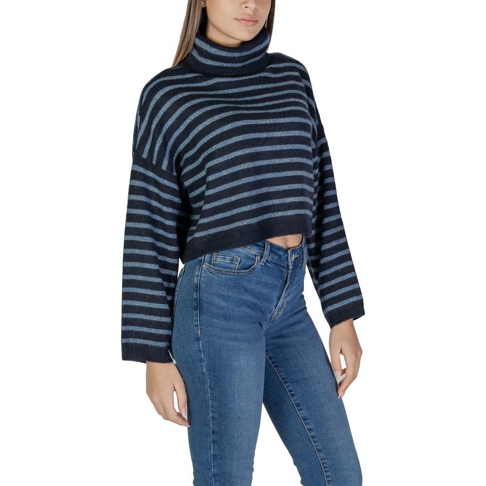 Only Blue Acrylic Sweater Only Dark Slate Gray