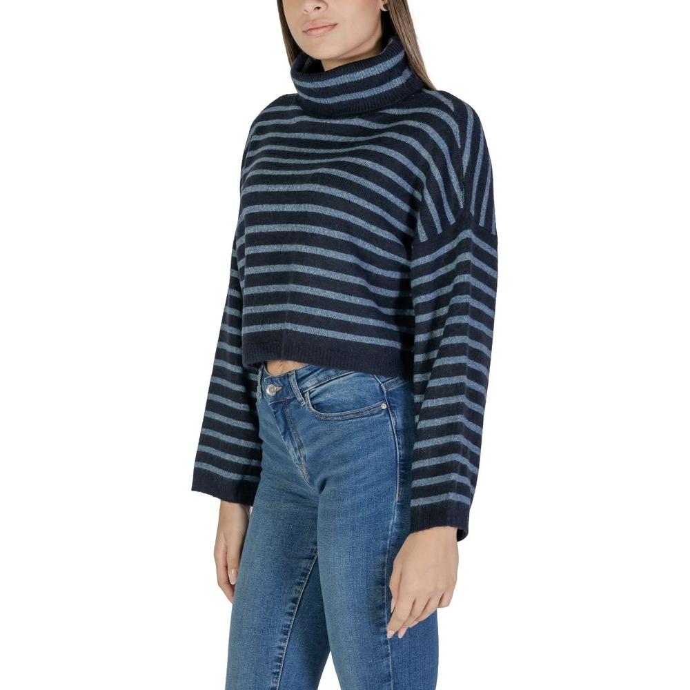 Only Blue Acrylic Sweater Only Dark Slate Gray