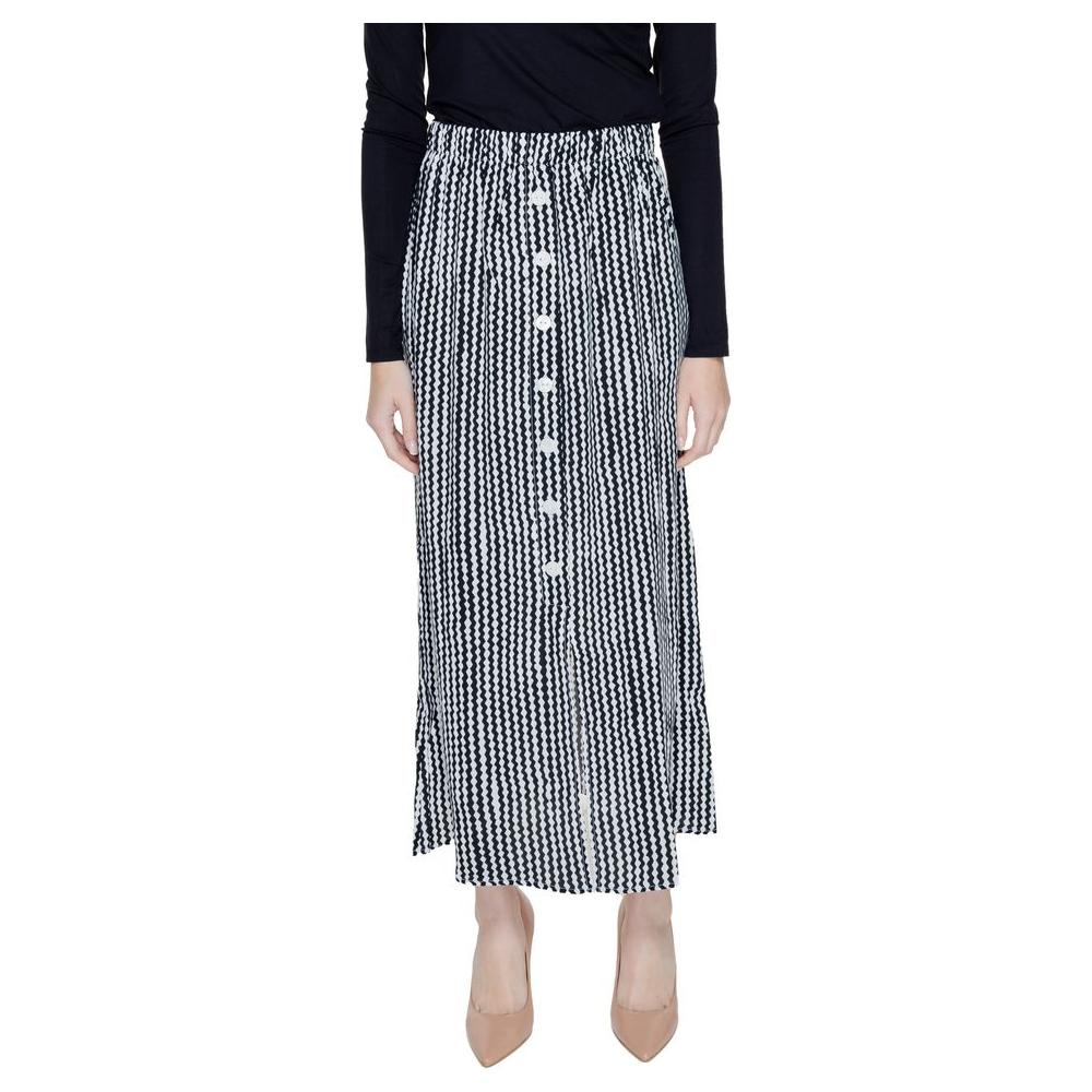Only Black Viscose Skirt Only Light Gray