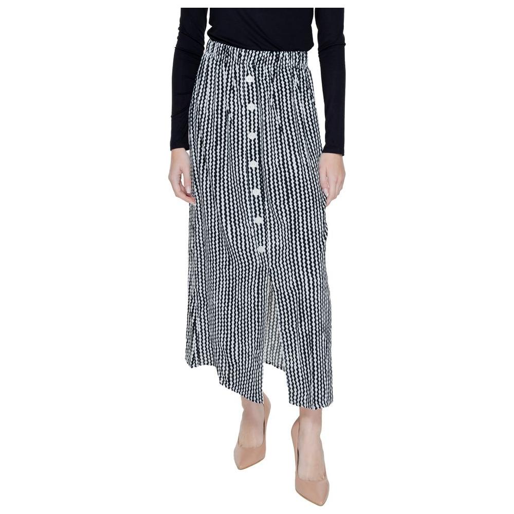 Only Black Viscose Skirt Only Light Gray