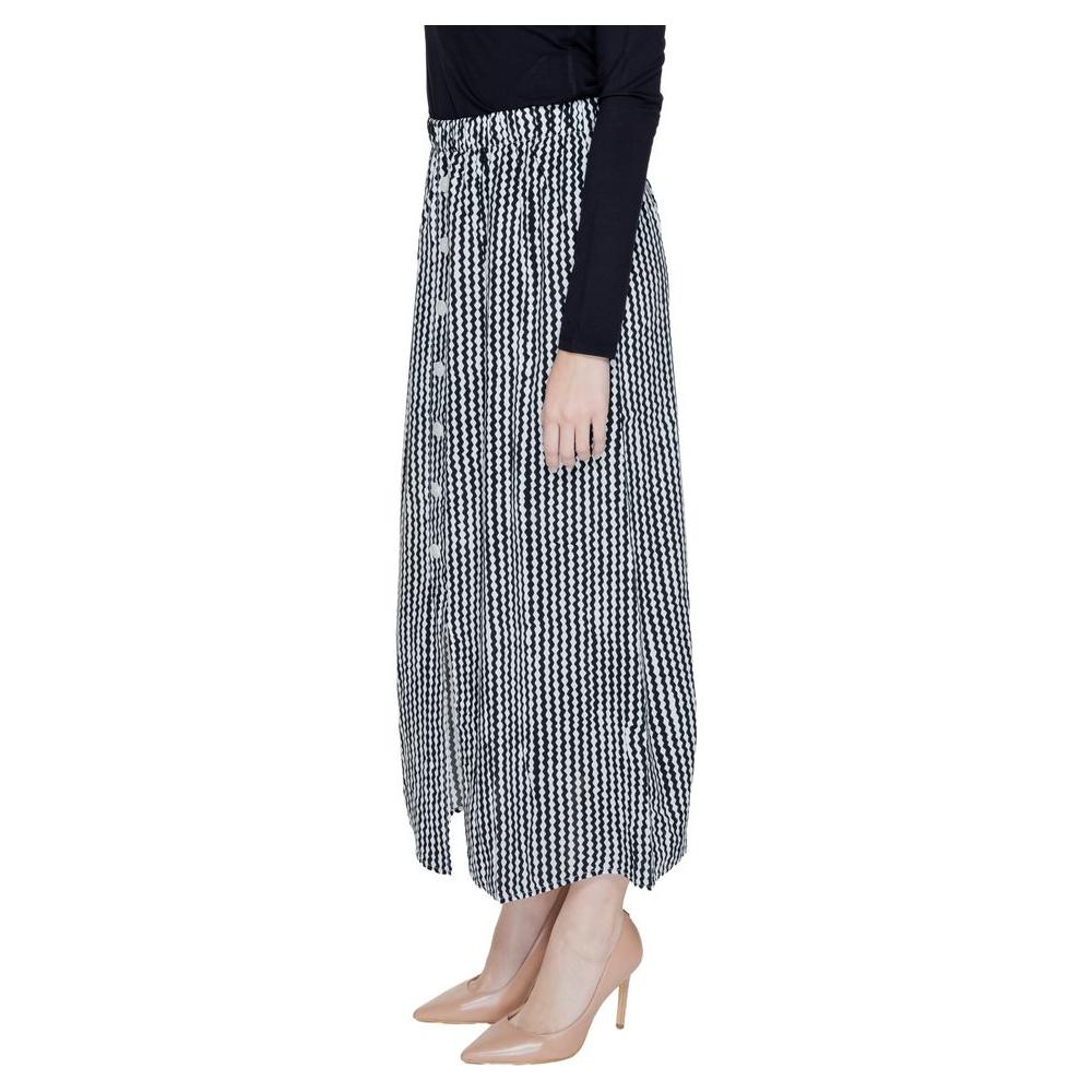 Only Black Viscose Skirt Only Light Gray