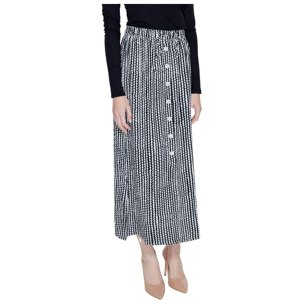 Only Black Viscose Skirt Only Light Gray