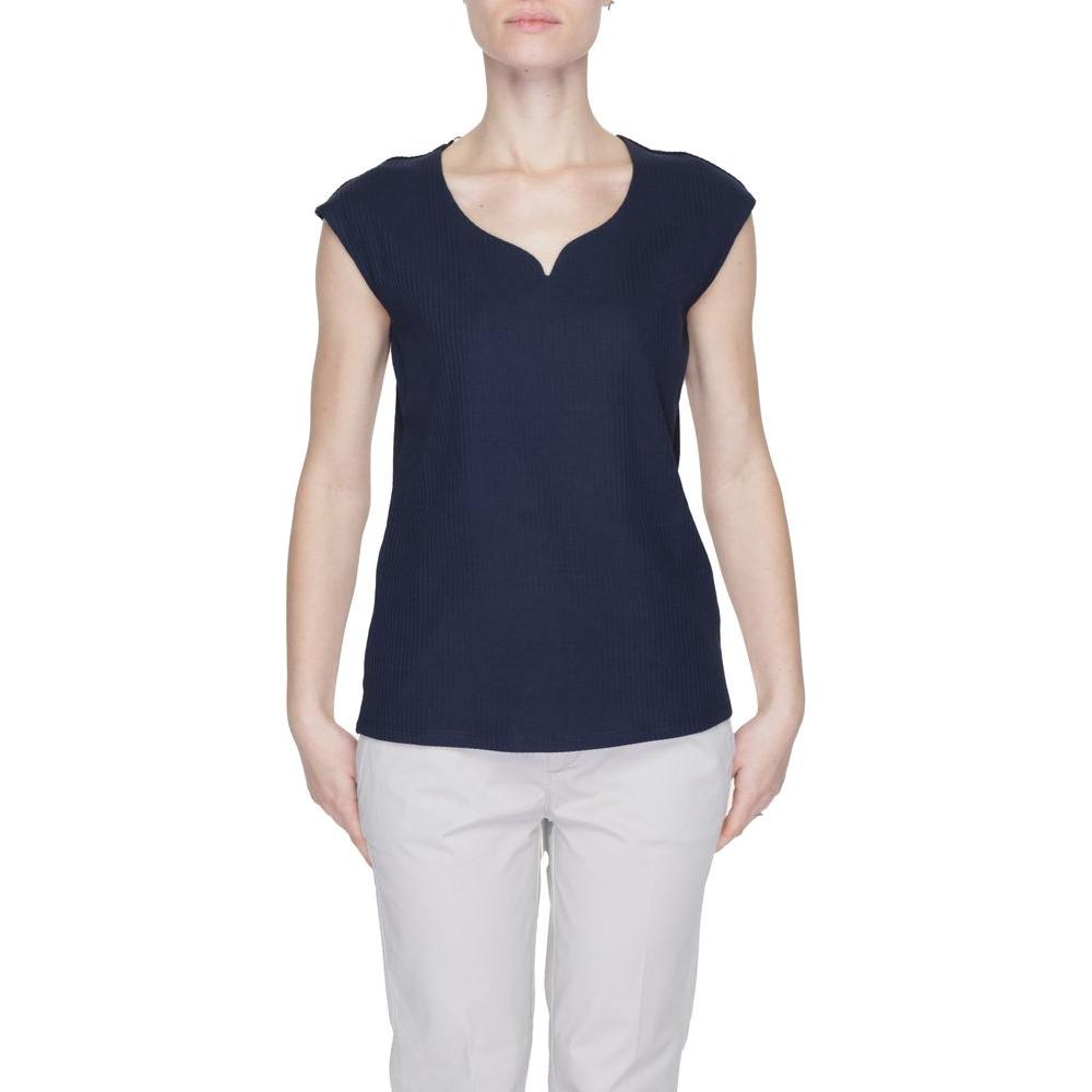 Street One Blue Cotton Tops & T-Shirt Street One Dark Slate Gray