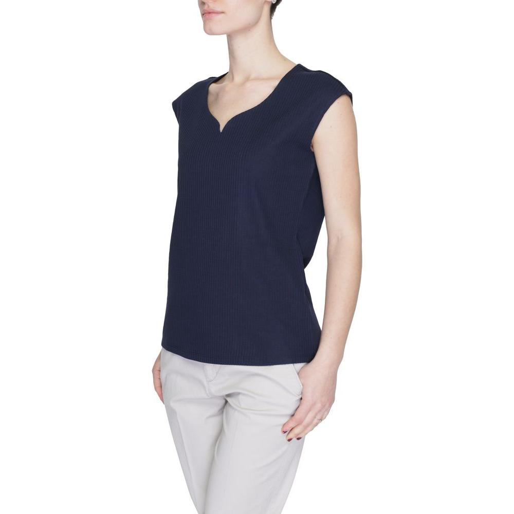 Street One Blue Cotton Tops & T-Shirt Street One Dark Slate Gray