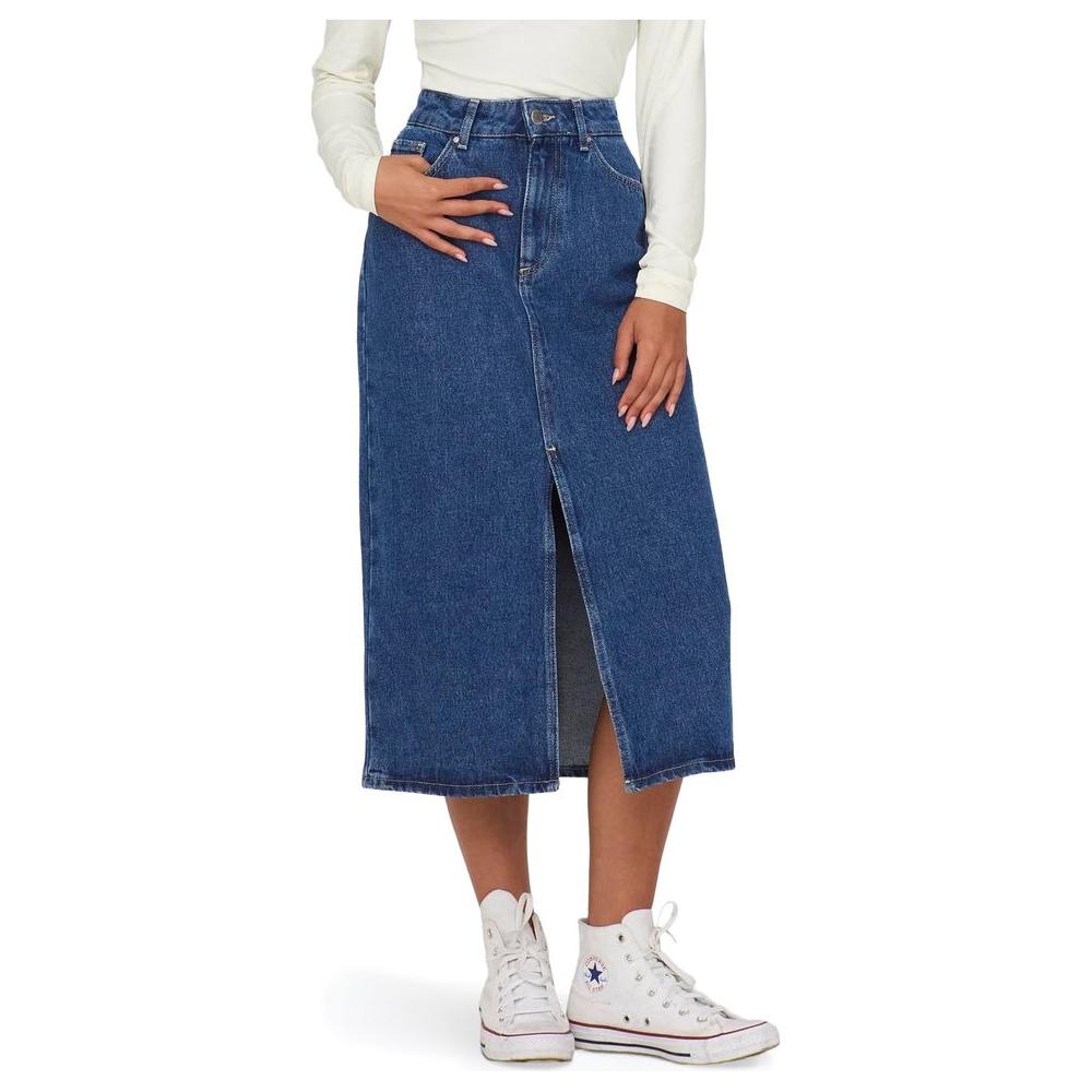 Only Blue Cotton Skirt Only Light Gray