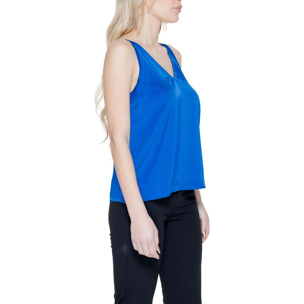 Vila Clothes Blue Polyester Tops & T-Shirt Vila Clothes Gray