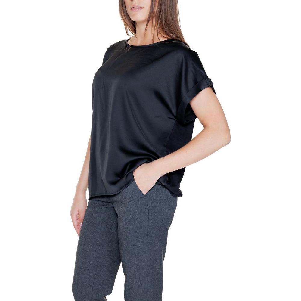 Vila Clothes Black Cotton Tops & T-Shirt Vila Clothes Dark Slate Gray