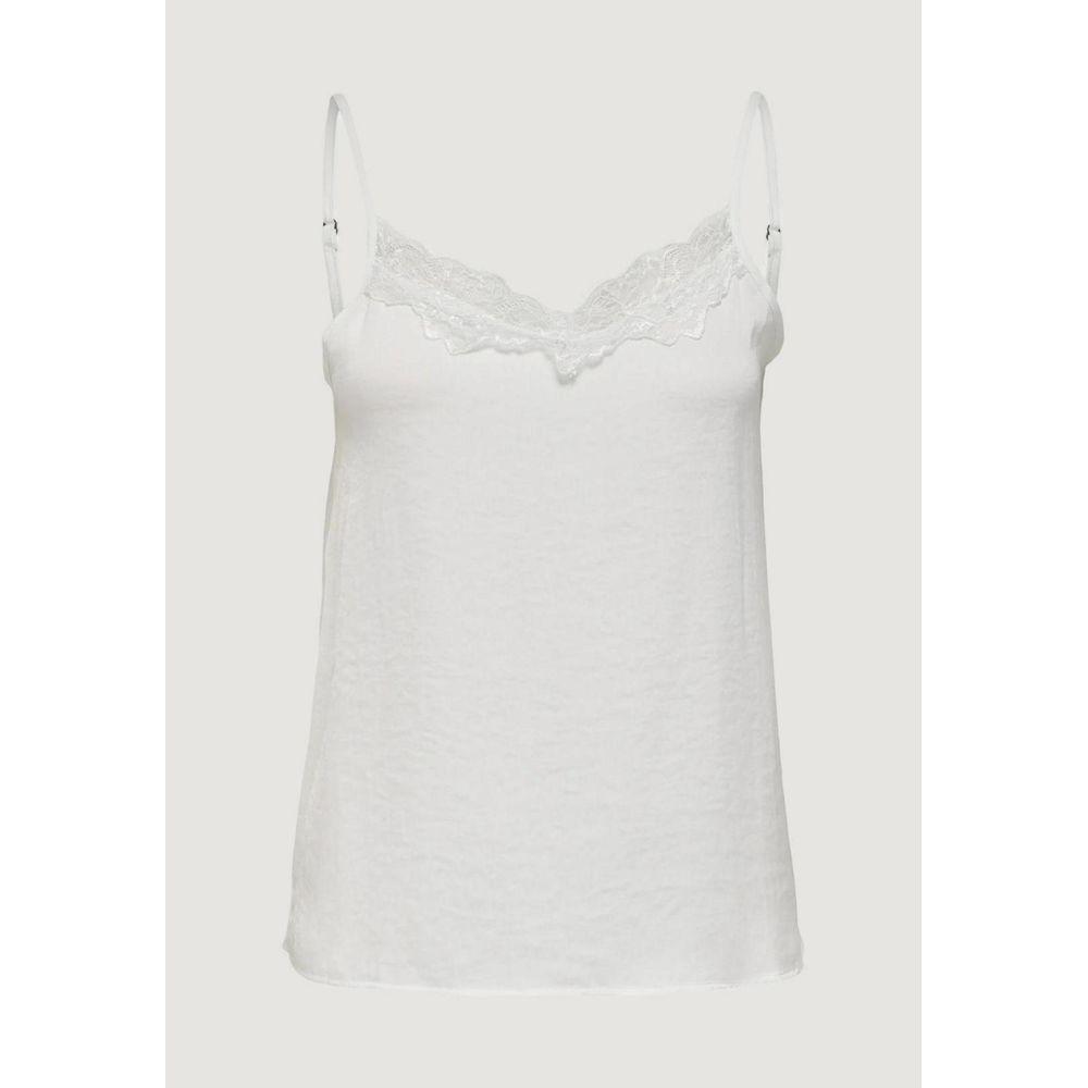 Jacqueline De Yong white polyester tank top for women, perfect for spring and summer collections. Lightweight and elegant design.