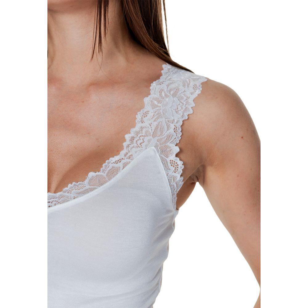 Vero Moda white viscose tank top with lace straps, spring/summer collection, 95% viscose, for women.