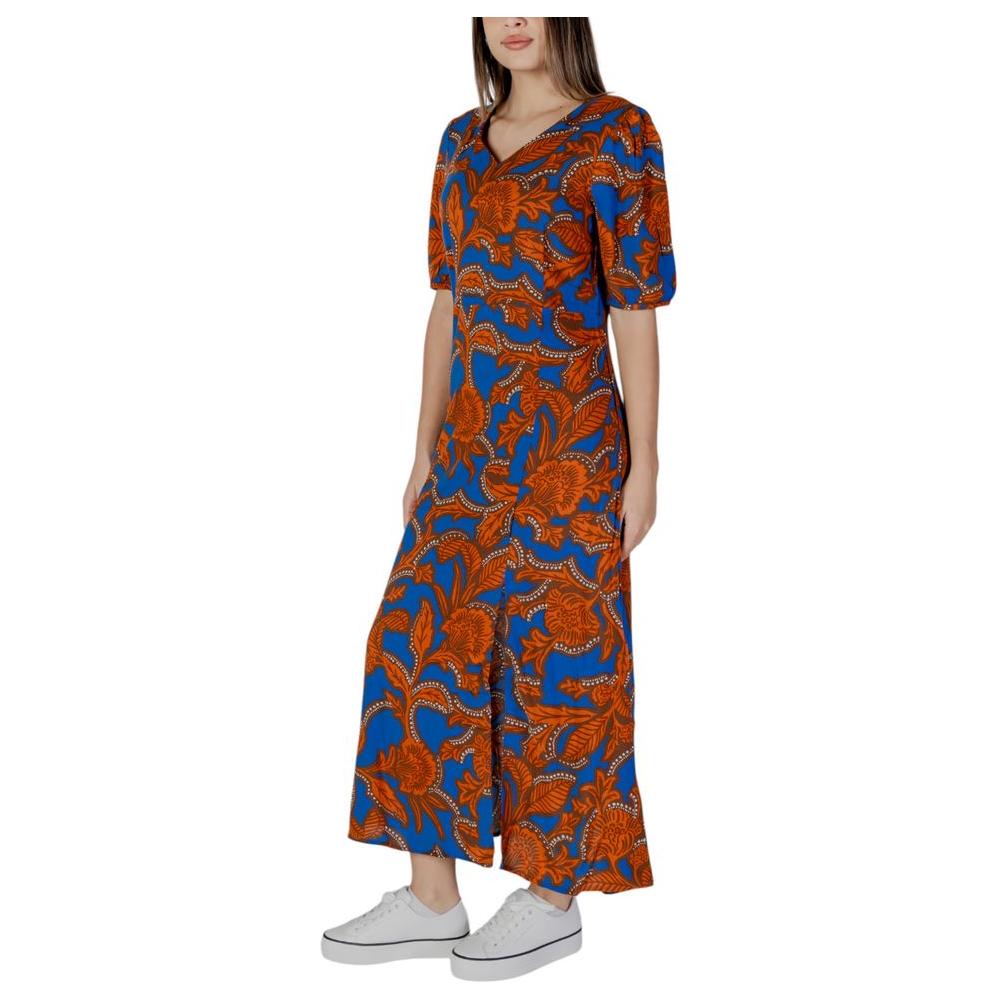 B.Young Blue Viscose Dress B.Young Saddle Brown