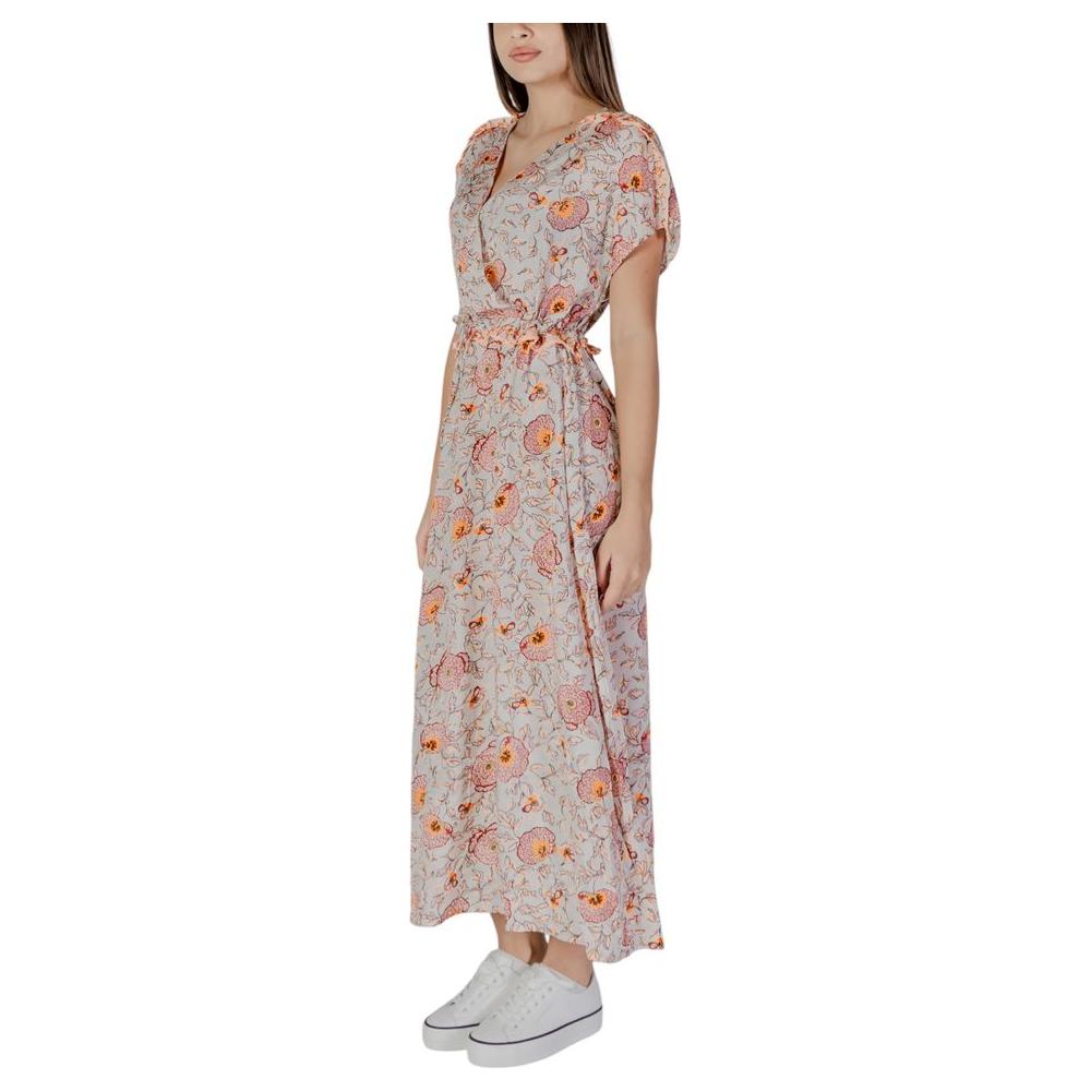 B.Young multicolor cotton dress for women, spring/summer collection, featuring floral design, perfect for casual outdoor events.