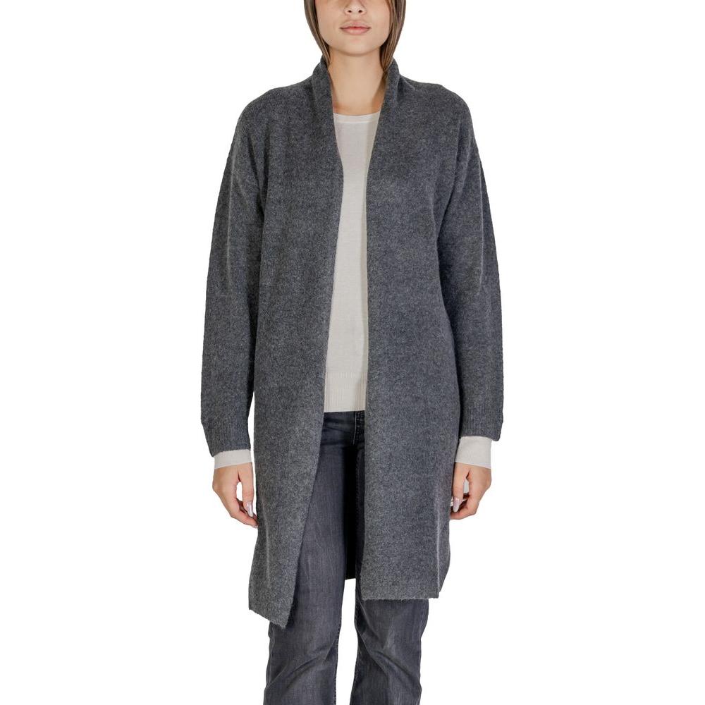 Morgan De Toi Gray Polyester Cardigan for Women, Fall/Winter Knitwear Collection