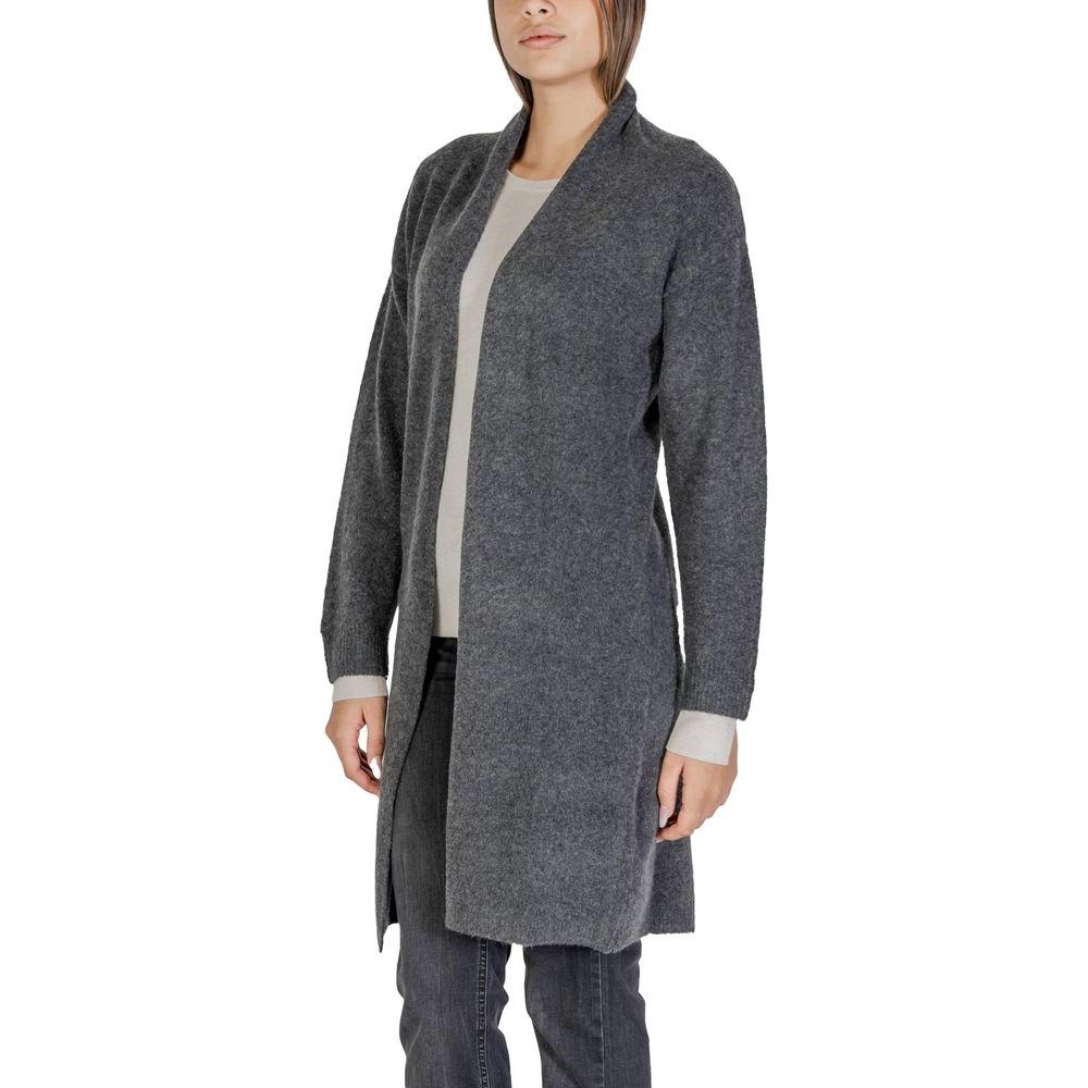 Morgan De Toi gray polyester cardigan for women, featuring a cozy fall/winter knit blend of polyester, acrylic, polyamide, wool, and elastane.