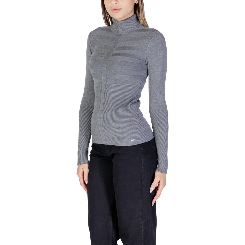 Gray Morgan De Toi viscose sweater for women, fall/winter collection, knitwear composed of 78% viscose and 22% polyamide.