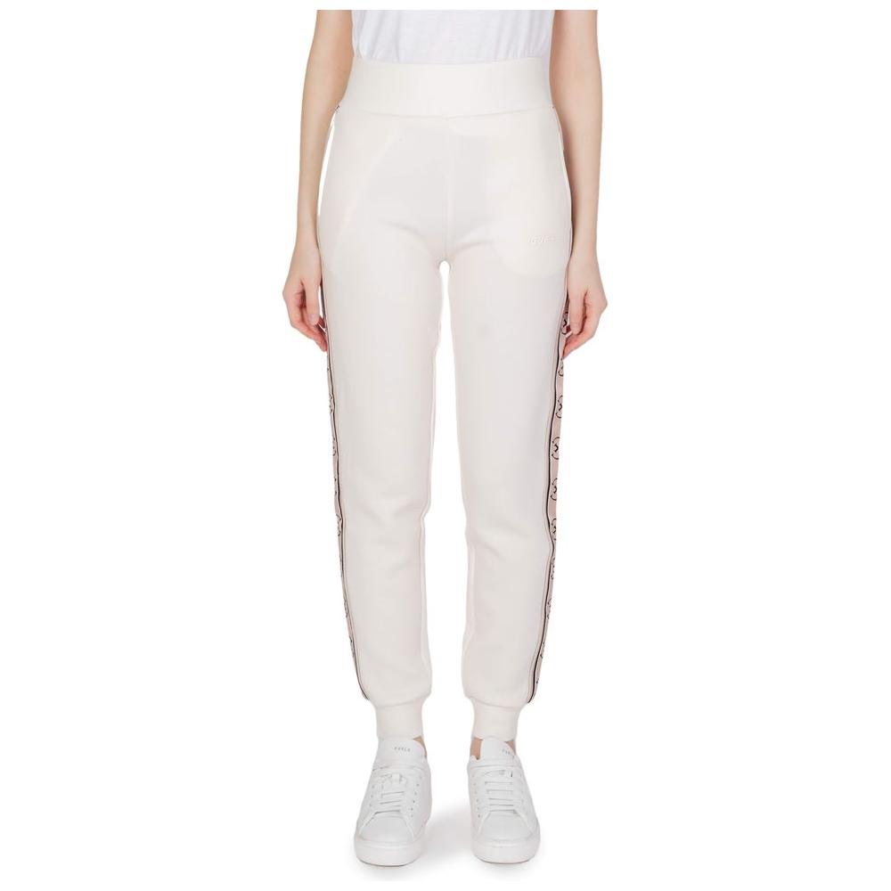 White Guess Active BRITNEY JOGGER sweatpants with elastic waistband, stylish and comfortable for casual wear or sports activities.