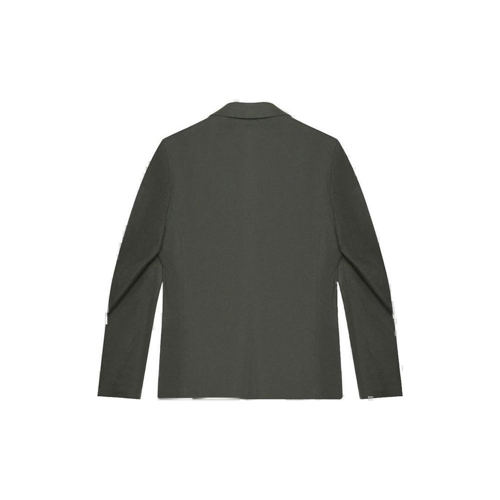 Men's green linen jacket by Antony Morato, back view, featuring a blend of 52% linen and 48% viscose for spring/summer collection.