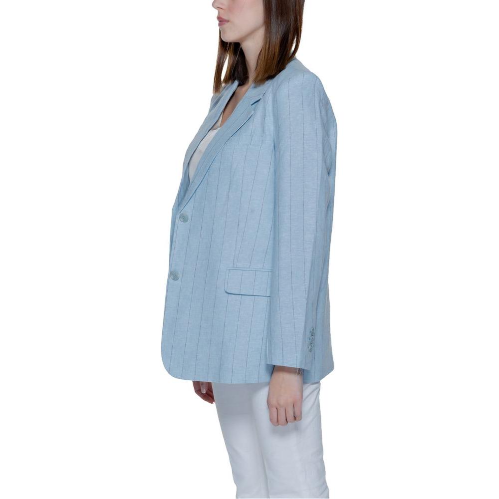 Vero Moda Light Blue Linen Suits & Blazer Vero Moda Dark Gray