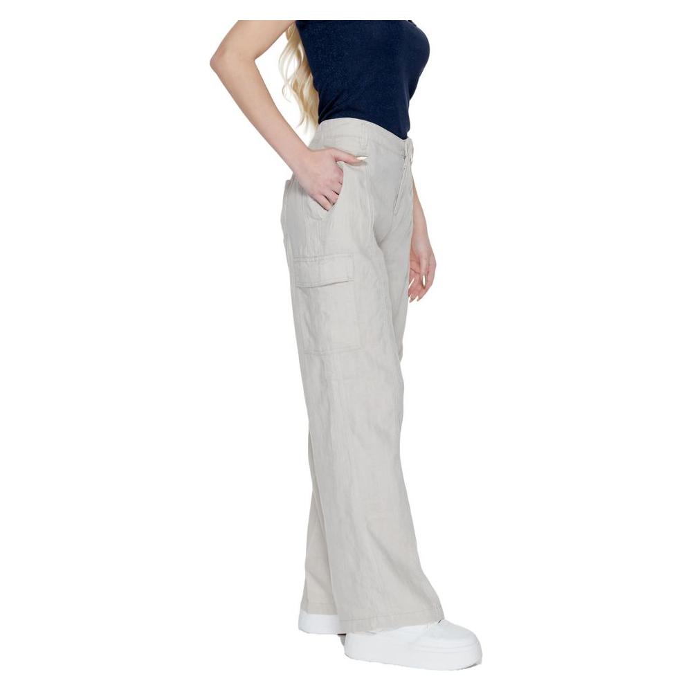 Street One Beige Linen Jeans & Pant Street One Gray