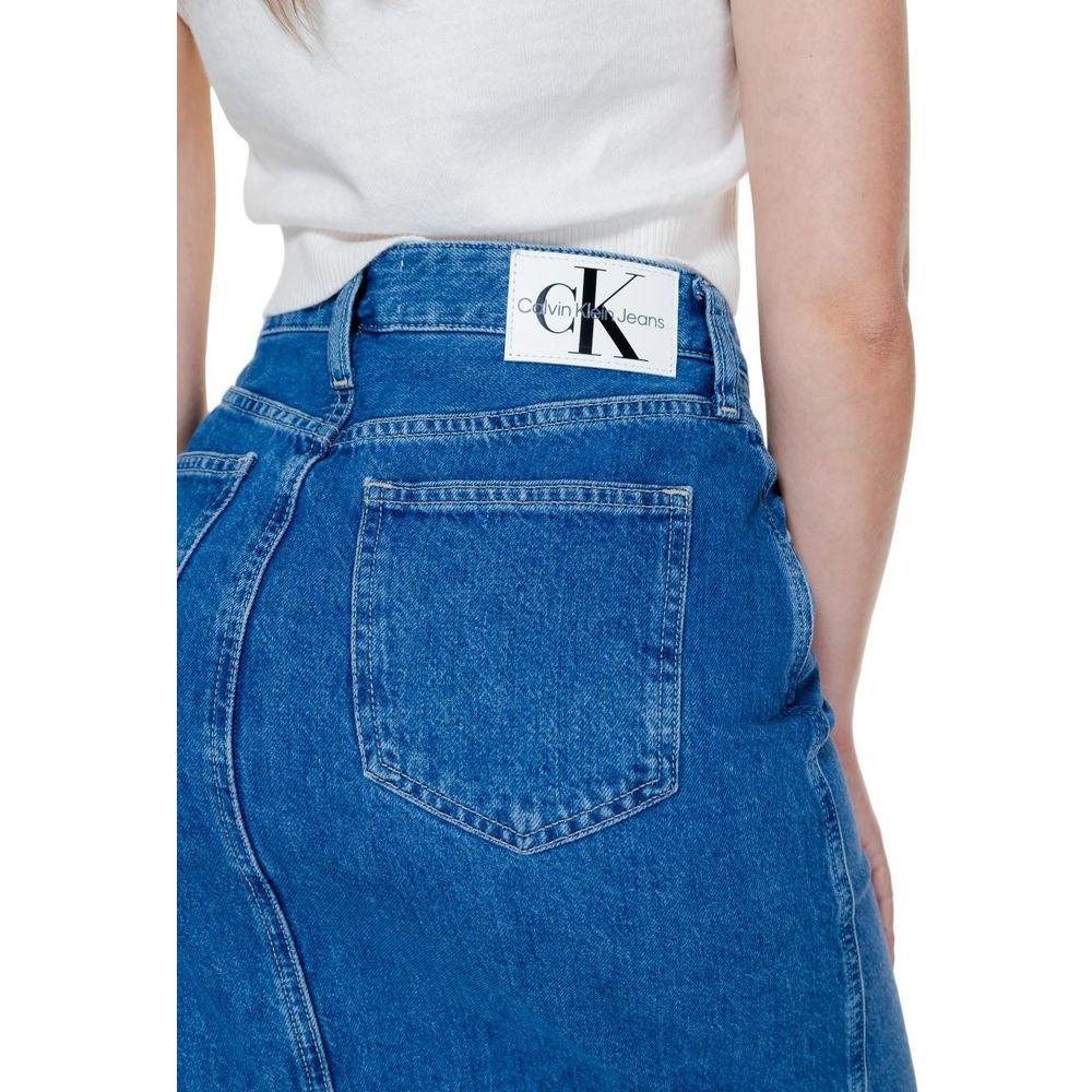 Calvin Klein Jeans Blue Cotton Skirt Calvin Klein Jeans Gray