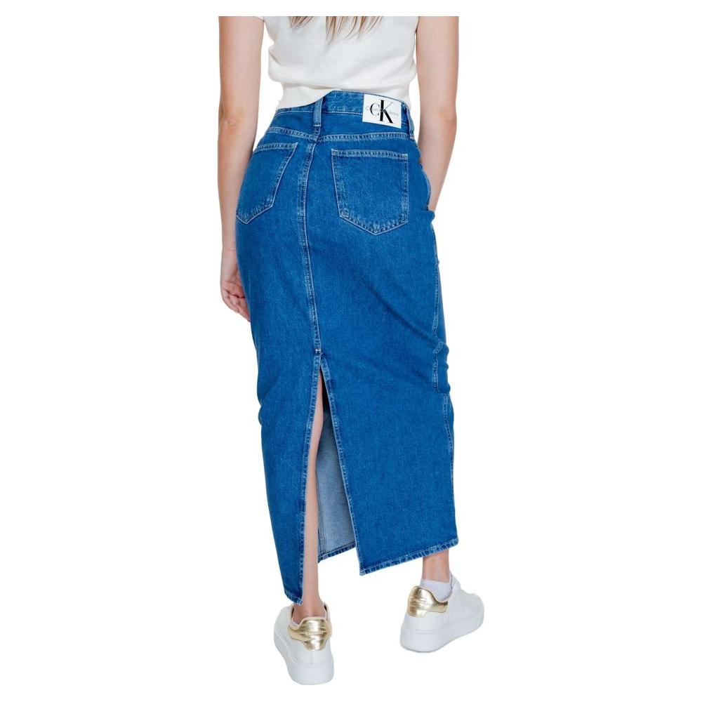 Calvin Klein Jeans Blue Cotton Skirt Calvin Klein Jeans Gray
