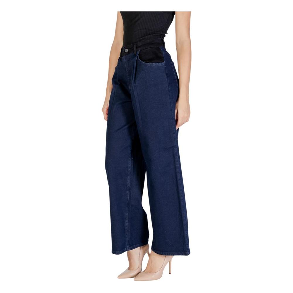 ICHI Blue Cotton Jeans & Pant ICHI Dark Slate Gray