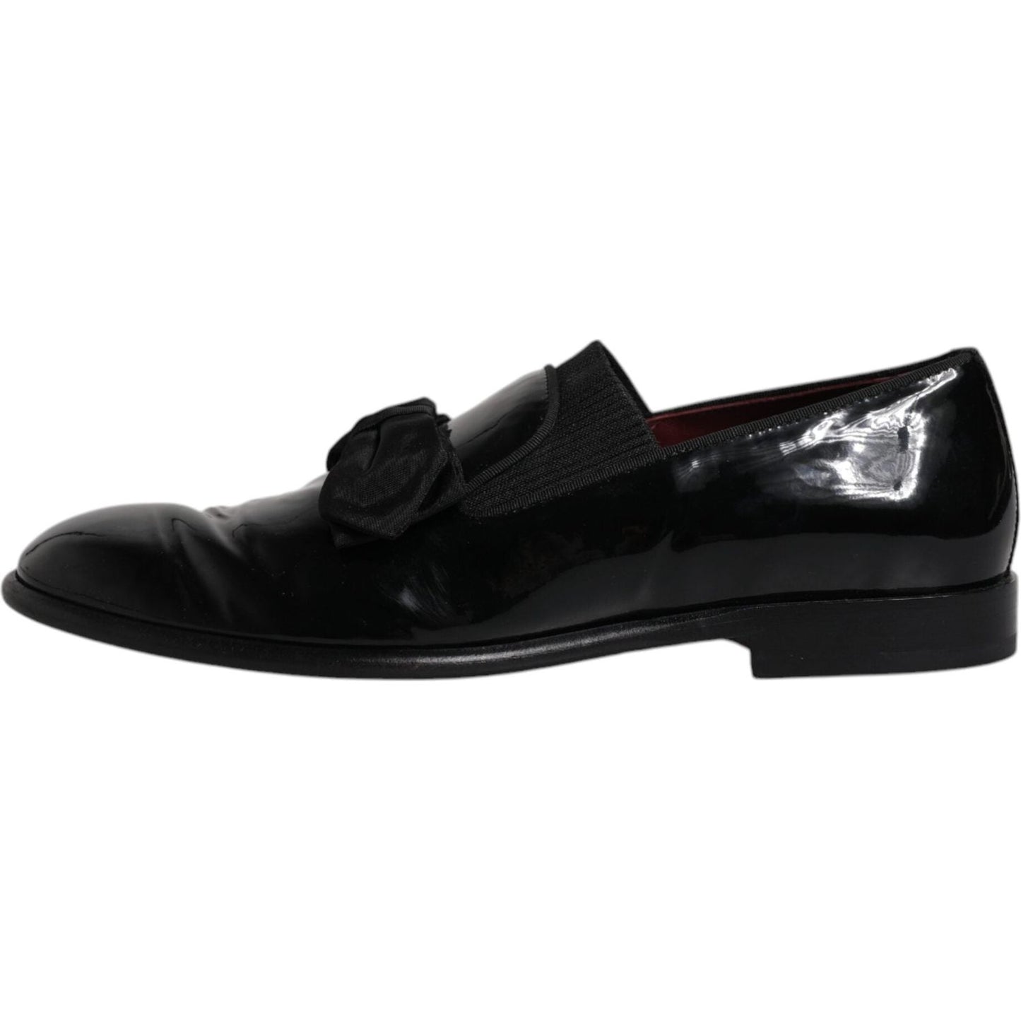 Dolce & Gabbana black leather men's loafers, formal dress shoes, goat leather, preowned, authentic, made in Italy.