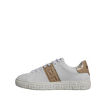 Versace White Brown Greca Print TPU Low Top Men Sneakers Shoes