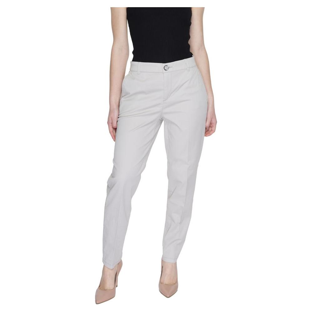 Street One beige women's cigarette pants, spring/summer collection, made of 97% cotton and 3% elastane.