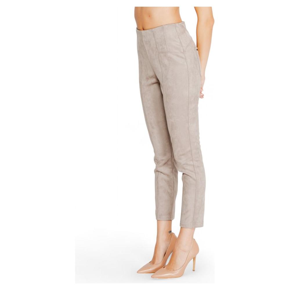 Street One gray polyester women's pants, fall/winter collection, side view. 90% polyester, 10% elastane, stylish and comfortable fit.