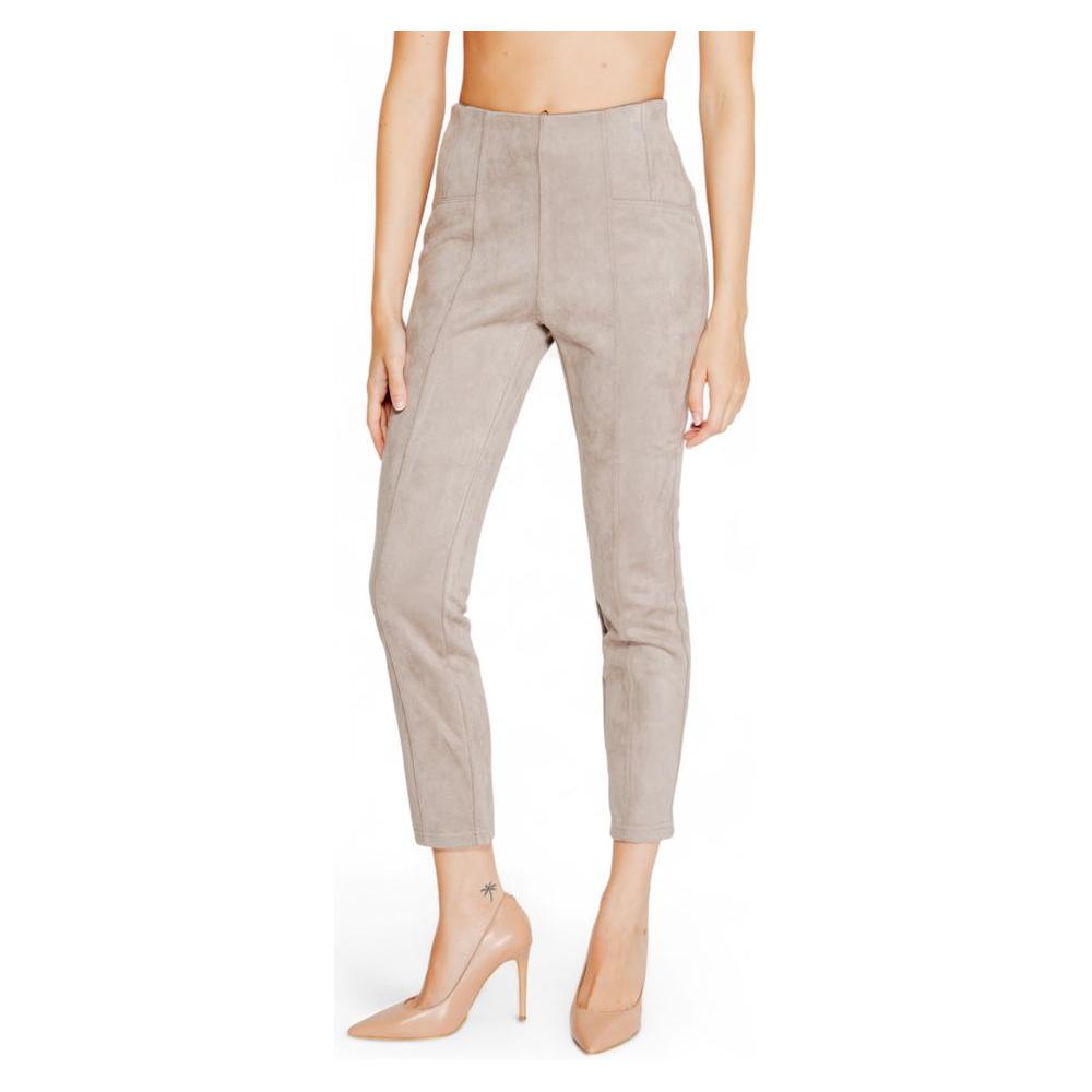 Street One gray polyester women's pants for fall/winter, featuring 90% polyester and 10% elastane, full body image