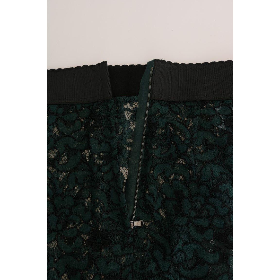 Dolce & Gabbana High Waist Floral Lace Slim Trousers Dolce & Gabbana Light Gray