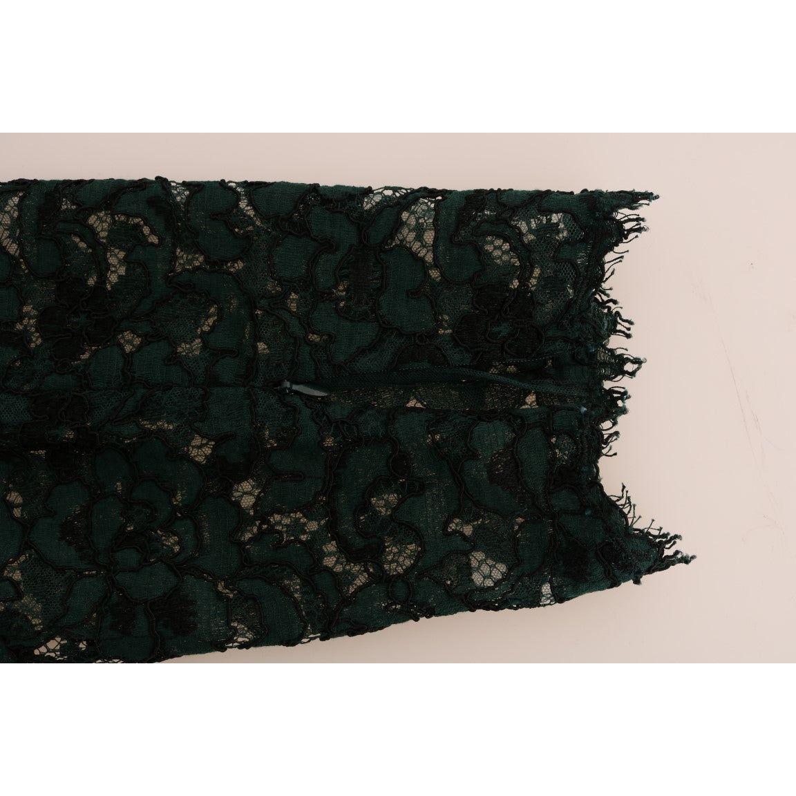 Dolce & Gabbana High Waist Floral Lace Slim Trousers Dolce & Gabbana Black