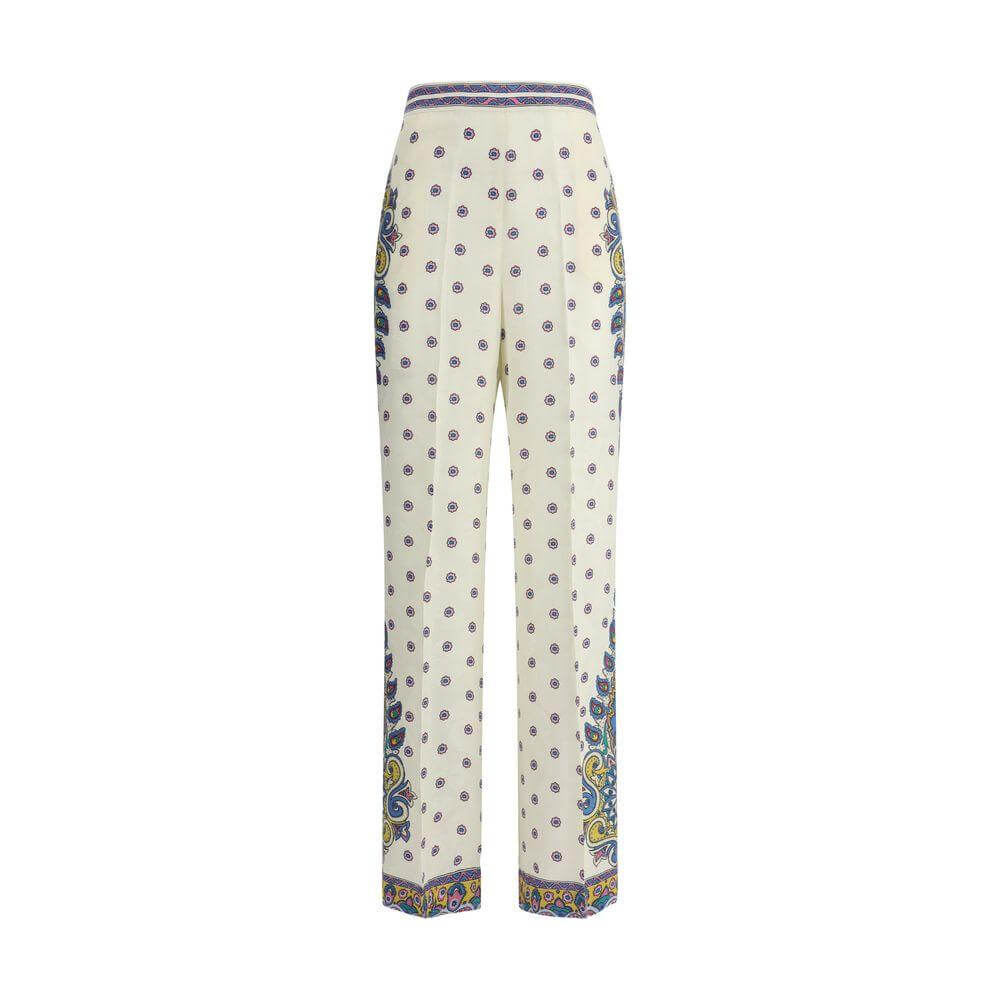 Etro Paisley Print Pants Etro Light Gray