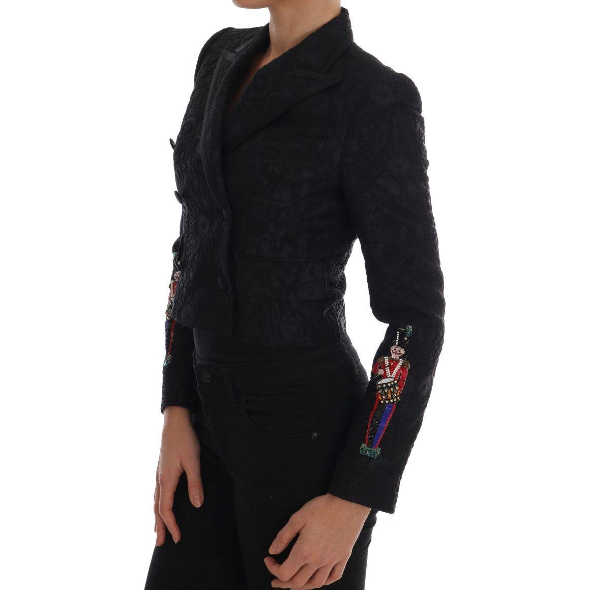 Dolce & Gabbana Enchanted Floral Crystal Blazer Jacket Dolce & Gabbana Black