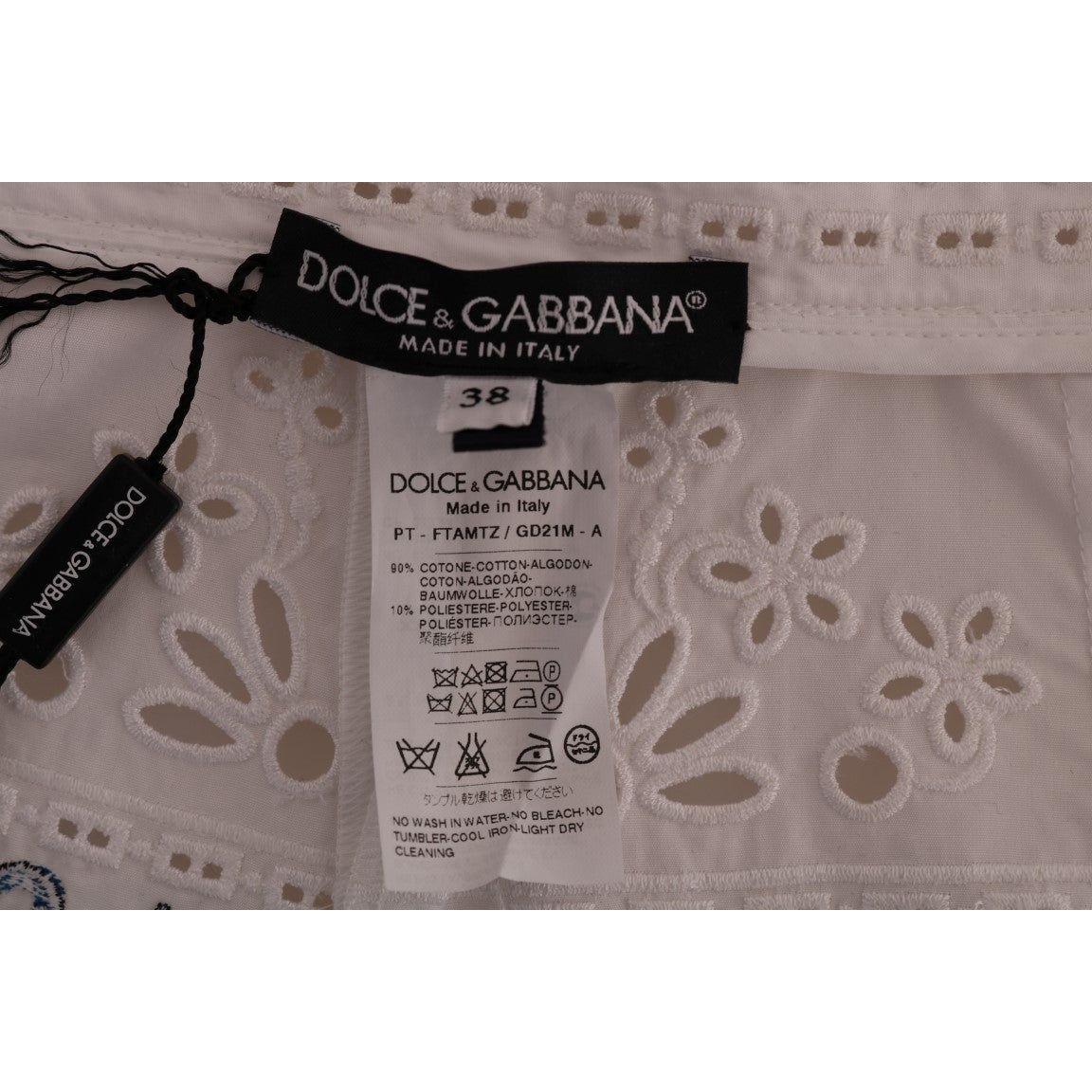 Dolce & Gabbana Majolica Embroidered Capri Elegance Dolce & Gabbana Slate Gray