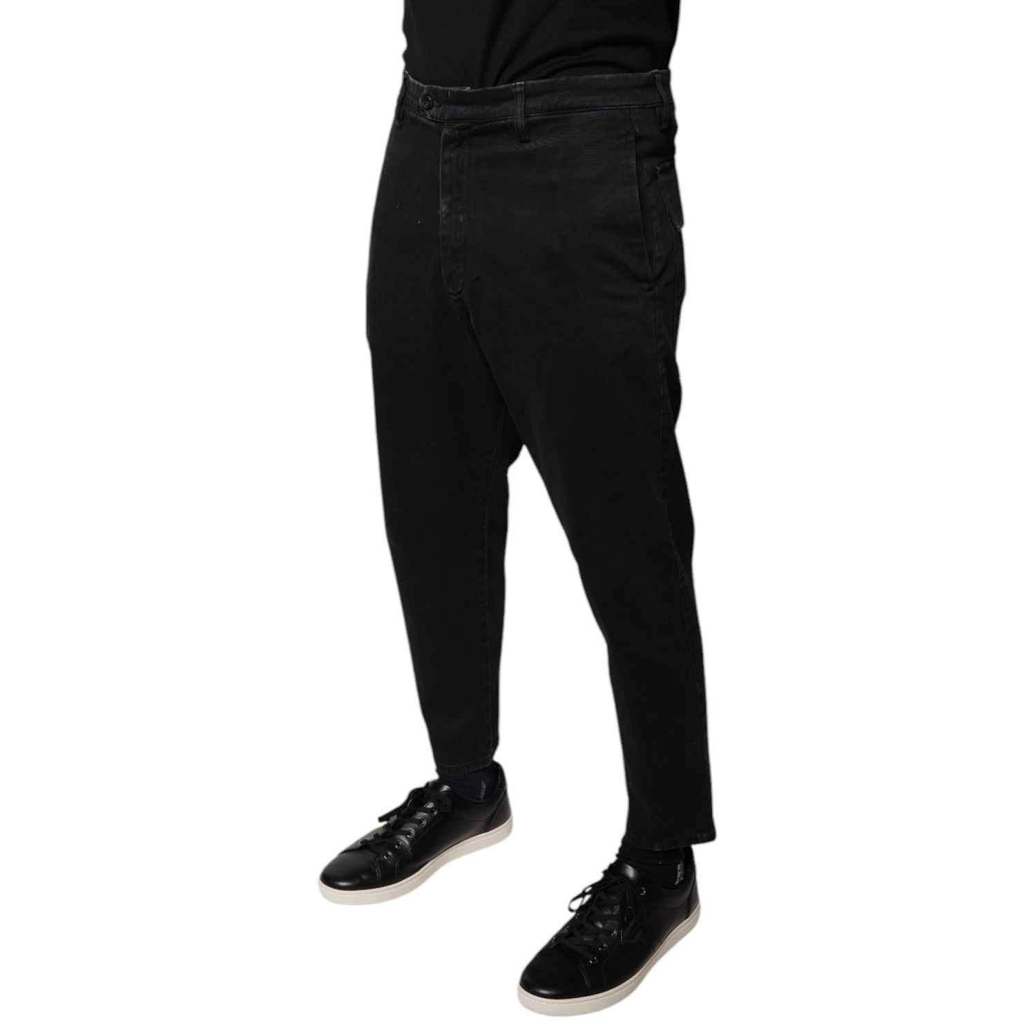 Dolce & Gabbana Black HOUSTON Men Cropped Denim Jeans