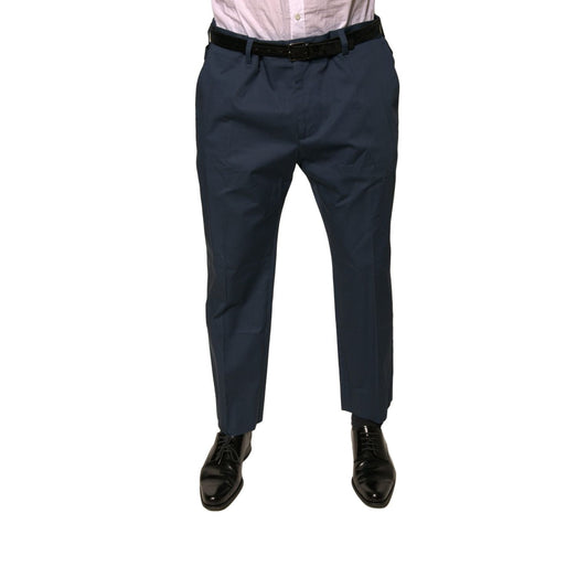 Dolce & Gabbana Blue Cotton Men Skinny Dress Pants