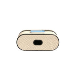 Dolce & Gabbana White Leather Metal Logo Plaque Holder Airpods Case