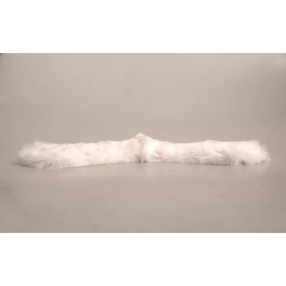 Dolce & Gabbana White Fur Shoulder Collar Wrap Shawl Scarf