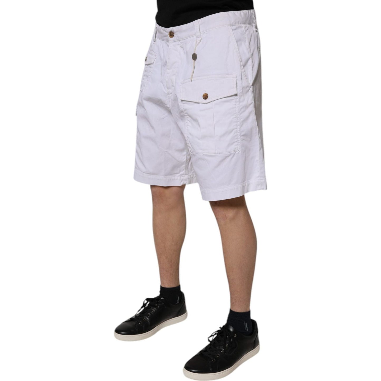 Dsquared² White Cargo Denim Mid Waist Casual Bermuda Shorts PAN76083-48