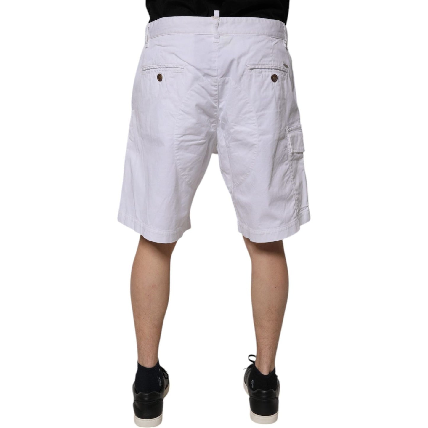 Dsquared² White Cargo Denim Mid Waist Casual Bermuda Shorts PAN76083-48