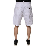 Dsquared² White Cargo Denim Mid Waist Casual Bermuda Shorts PAN76083-48